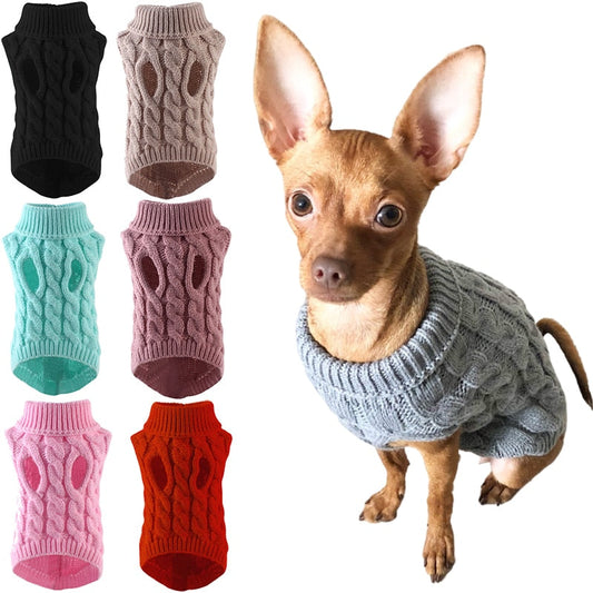 Warmer, kuscheliger Winter-Pullover mit Rollkragen - Hundebekleidung für kleine bis mittlere Rassen - flauschige Weste, weicher Mantel und wärmende Jacke in Einem