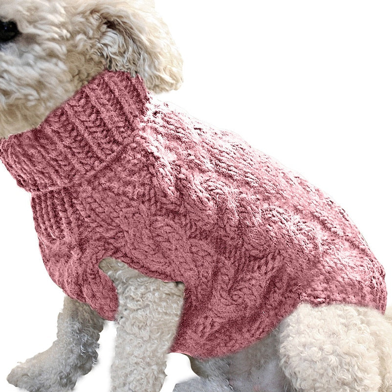 Warmer, kuscheliger Winter-Pullover mit Rollkragen - Hundebekleidung für kleine bis mittlere Rassen - flauschige Weste, weicher Mantel und wärmende Jacke in Einem